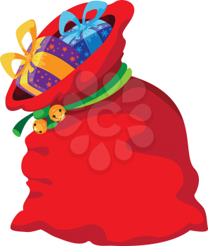 illustration of a Christmas red bag