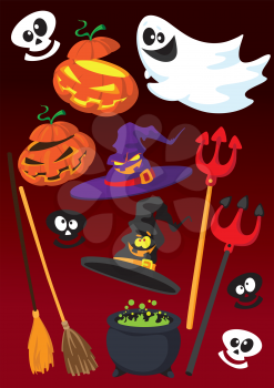 illustration of a Halloween set