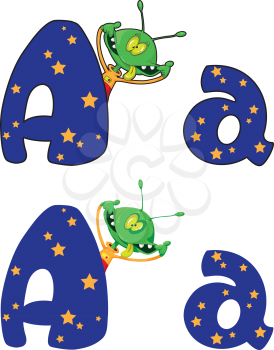 illustration of a letter A alien