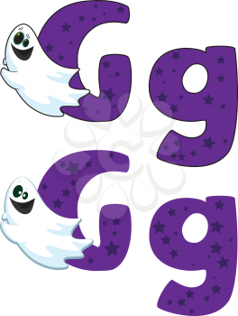 illustration of a letter G ghost