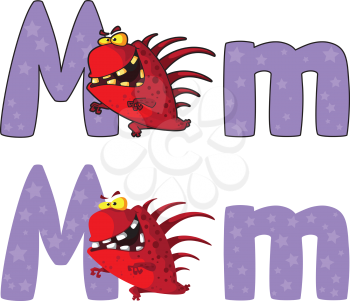 illustration of a letter M monster