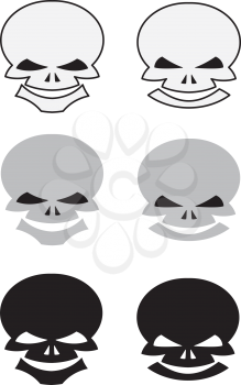 illustration of a set of skulls for tattoo