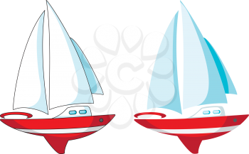 illustration of a yacht set