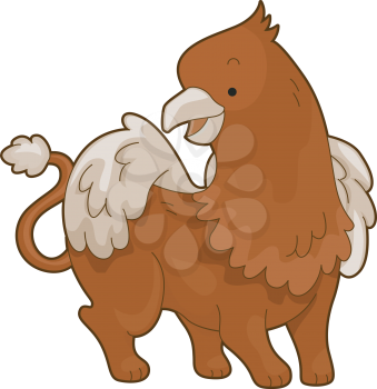 Royalty Free Clipart Image of a Griffin