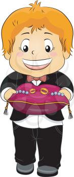 Royalty Free Clipart Image of a Ring Bearer