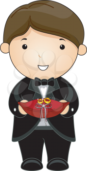 Royalty Free Clipart Image of a Ring Bearer