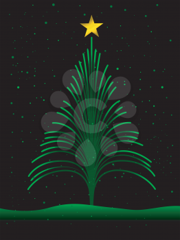 Royalty Free Clipart Image of a Fibre Optic Christmas Tree