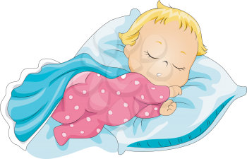 Royalty Free Clipart Image of a Sleeping Baby