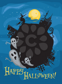 Royalty Free Clipart Image of a Halloween Frame