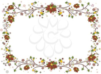 Royalty Free Clipart Image of a Christmas Poinsettia Frame