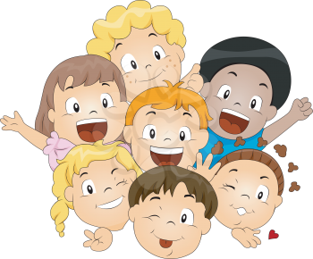 Royalty Free Clipart Image of Happy Children
