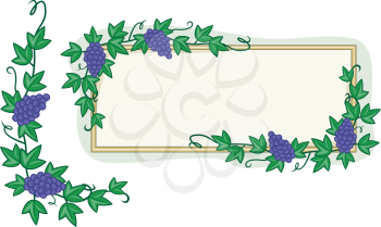 Royalty Free Clipart Image of a Grapevine Frame