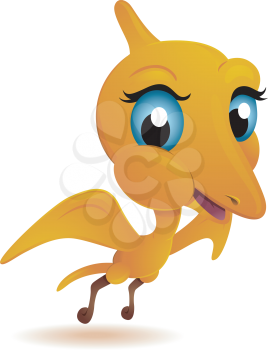 Royalty Free Clipart Image of a Baby Pterodactyl