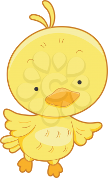 Royalty Free Clipart Image of a Yellow Bird