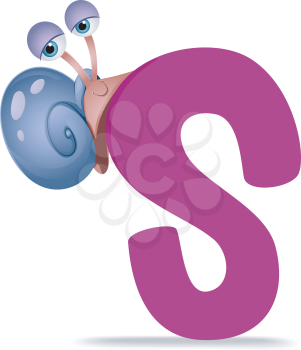 S for Snail with Clipping Path