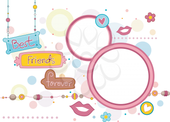 Royalty Free Clipart Image of a Best Friends Frame