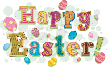 Royalty Free Clipart Image of the Words Happy Easter
