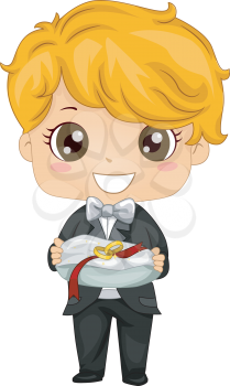 Royalty Free Clipart Image of a Ringbearer