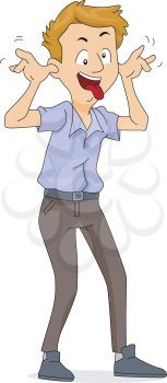 Royalty Free Clipart Image of a Man Making a Face
