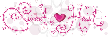 Royalty Free Clipart Image of Sweetheart Text