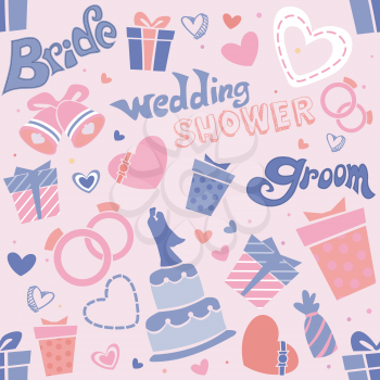 Royalty Free Clipart Image of a Wedding Shower Background