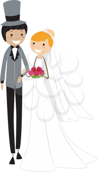 Royalty Free Clipart Image of an Inter-Racial Couple