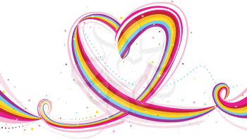 Royalty Free Clipart Image of a Rainbow Heart