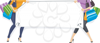 Illustration of a Web Banner with a Shopping Theme