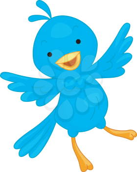 Illustration of a Cute Blue Bird