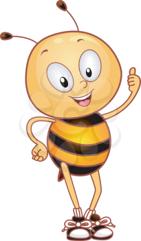 Illustration of a Bee Giving a Thumbs Up
