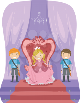 Illustration of a Girl Dressed as a Princess