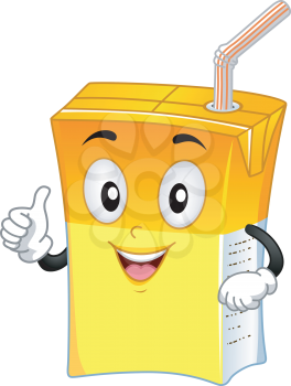 Mascot Illustration Featuring an Orange Drink