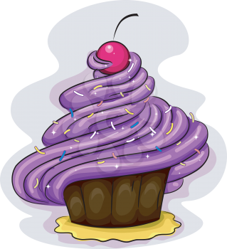 Illustration of a Cake Covered with Icing