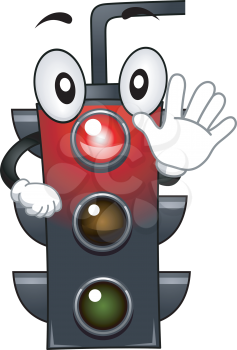 Mascot Illustration Featuring a Stop Light
