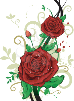 Illustration Featuring Red Roses