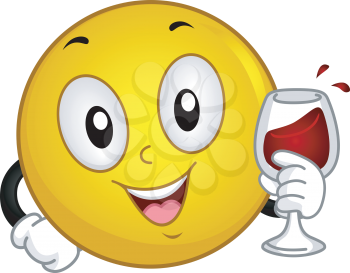 Illustration of a Smiley Doing a Toast