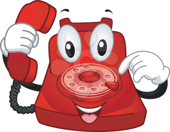 Mascot Illustration Featuring a Rotary Phone
