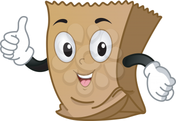 Royalty Free Clipart Image of a Brown Paper Bag