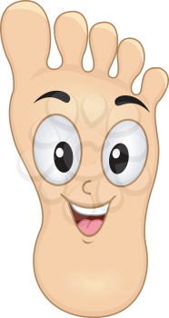 Royalty Free Clipart Image of a Foot With a Face