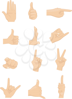 Royalty Free Clipart Image of Hand Signs