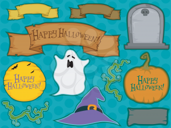 Royalty Free Clipart Image of Halloween Labels