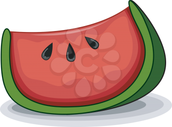 Royalty Free Clipart Image of a Slice of Watermelon