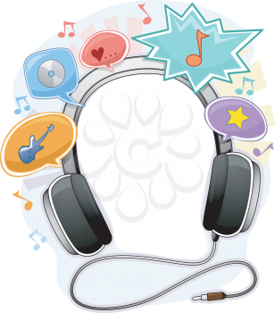 Background Illustration of Music Headphone Frame