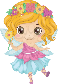 Illustration Featuring a Girl Wearing a Fairy Costume