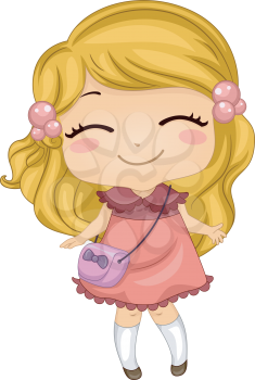 Illustration Featuring a Girl Smiling Widely