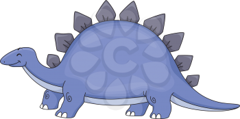 Illustration Featuring a Cute Stegosaurus