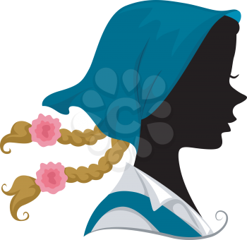 Illustration Featuring the Silhouette of an Austrian Girl