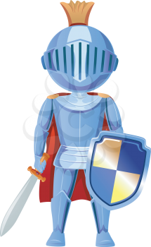 Illustration of a Boy Dressed as a Knight