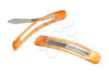 A pair of hairclips on white background, isolated