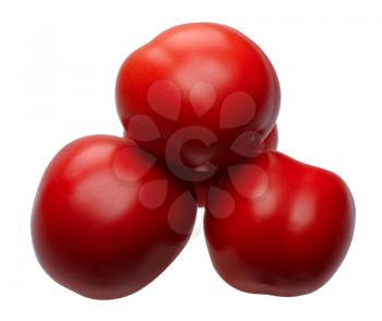 Red tomatoes, isolated on a white background